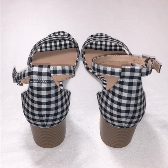 New Women's Plaid Gingham Pattern Open Toe Sandals - Picture 9 of 15